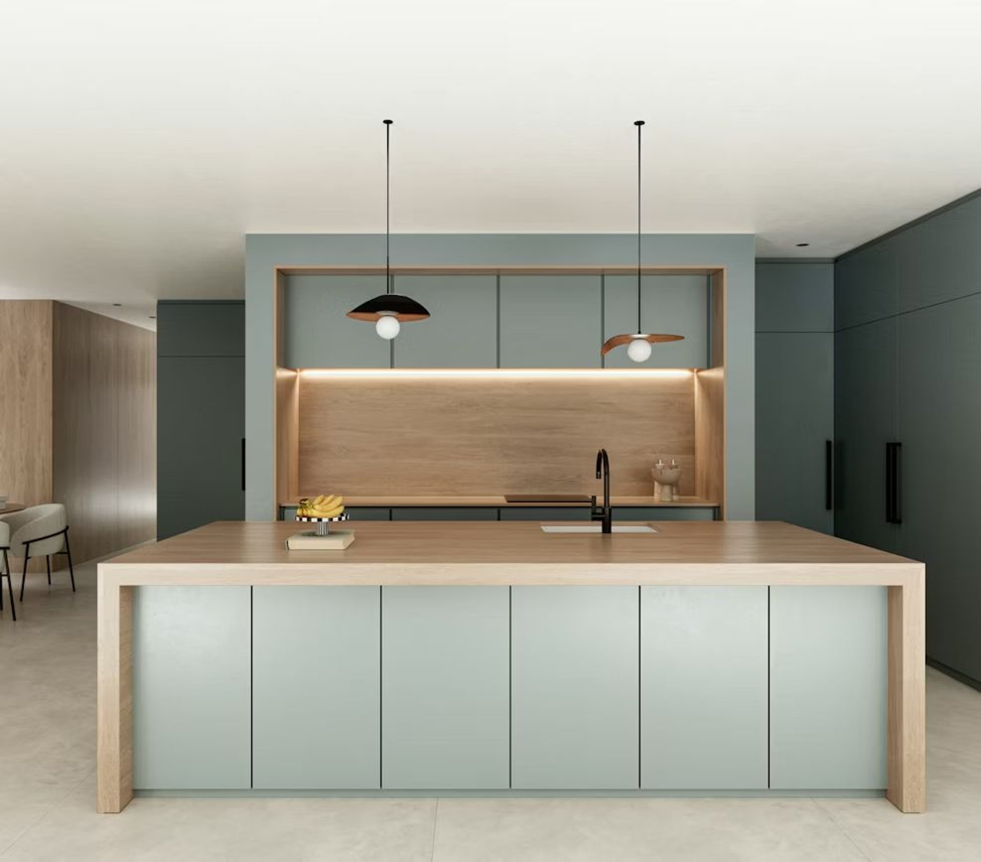 Cuisine ouverte en Silestone Calacatta Gold